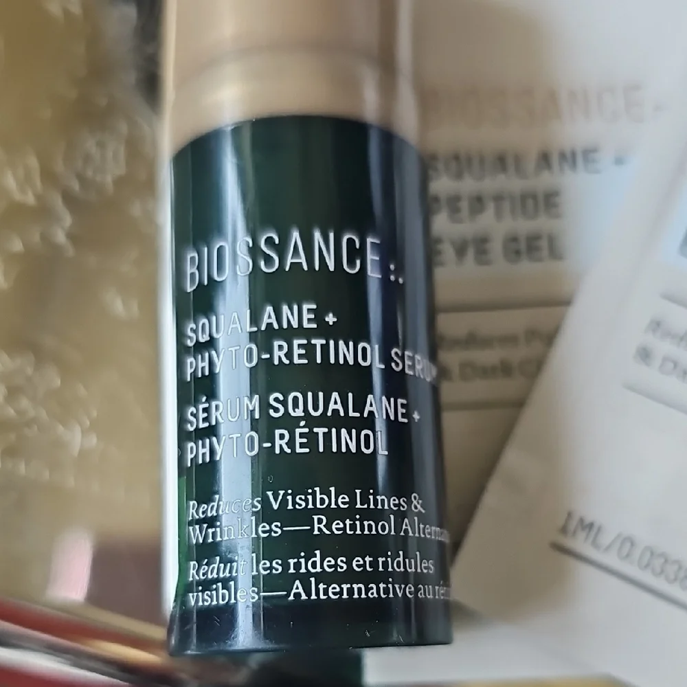 New Biossance Skincare Samples - Squalane + Peptide Phyto-Retinol Rose Oil Vit C